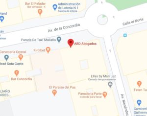 Imagen del mapa con la dirección exacta de la Oficina de Alberto Bolado Abogados